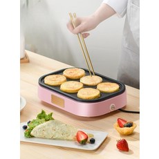 전기 계란 후라이 그릴 에그 조식 브런치 패티 계란빵 6구, 뚜껑 분리형 다기능 냄비, 1개