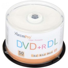 DVDR DL 8.5GB 8X브랜드 표면 포함 50pk 스핀들, XtremPro 11127, 1개