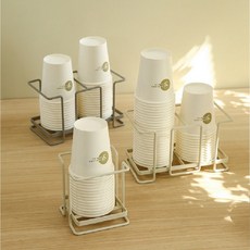 종이컵거치대 종이컵 티백 정리함 보관함 보관 꽂이 진열대 일회용컵홀더, 화이트, 1개