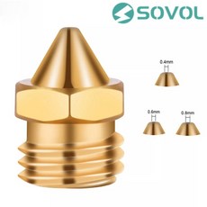 Sovol 황동 노즐 핫 엔드 0.4/0.6/0.8mm 스레드 압출기 프린트 헤드 3D 프린터 부품 액세서리 Sovol SV02 CREALITY CR-X