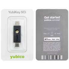 5Ci PC/ Yubico Key YubiKey 듀얼 멀티 Th 로즈 듀얼커넥터 FIDO, 블랙 유비키 5CI