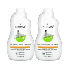 ATTITUDE Floor Surface Cleaner 에티튜드 바닥 서페이스 클리너 포 타일 앤 우드 시트러스 제스트 1L 2팩