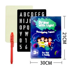 네온보드 Draw With Light Fun회화 글쓰기판 야광 널빤지 낙서 네온판 화판, T04-21x30CM네온판 화판 3+