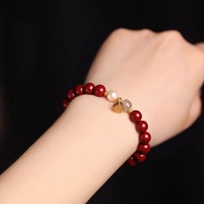 Yanrz 주사 화전옥 팔찌 여성용 천연광석 컨베이어 벨트 진주 팔찌 23CY509N156