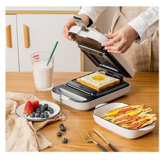 XIAOYU 와플메이커 크로플메이커 샌드위치메이커 (간단한아침과 아이들간식) 가성비와플메이커, 개, 화이트(샌드위치 메이커)