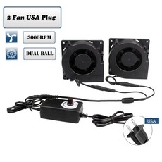 120MM 터보 송풍기 팬 DC 암 거치대 120x120x32mm 원심 냉각 어댑터 포함, 10 2 Fans with USA Plug, 10 2 Fans with USA Plug