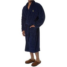 폴로 랄프로렌 남성 샤워가운 옵션 (사이즈 색상) 택1 Polo Ralph Lauren Men Microfiber Plush Long Sleeve Shawl Collar Robe, Size = Large-X-Large | Color = Blackwatch Plaid/Basic Gold Pony Print, 본문참고