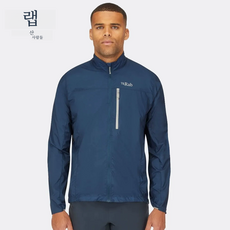 Rab 남성 야외 스탠드 칼라 윈드 방풍 발수 재킷 경량 빠른 건조 겉옷 QWS-49, 01 Storm Blue-TMB, 03 L