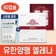 유한양행 엘레나 유산균 +KF94마스크 3매 증정, 5.1g, 2박스(60캡슐)