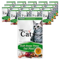 더캣츠 소프트 스프 타입 고양이 간식 파우치, 혼합맛(치킨/연어), 20개, 50g