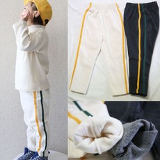 아이크레용 아동 주니어 투라인 밴딩 기모 트레이닝 일자 바지