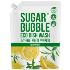 슈가버블 친환경 주방세제 레몬버베나, 2L, 5개