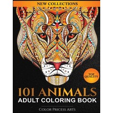 101 Animals Adult Coloring Book: Coloring Books For Adults Featuring Dogs Lions Butterflies Eleph... Paperback, Blue Dreams