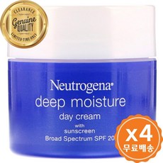 뉴트로지나 딥 모이스춰 데이 크림 위드 썬스크린 브로드 스펙트럼 SPF 20 - 63g, 수량: 4　　　　　(상품코드274p)