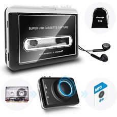 Mac 노트북 및 개인용 컴퓨터와 호환되는 USB를 통해 스피커 휴대용 카세트에서 MP3 컨버터 오디오 디지털 컨버터로 업데이트된 카세트 테이프 플레이어