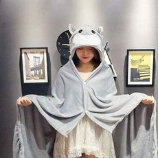 담요 후드 이불 모포 화투 입는 차박 캠핑 롱 사무실 웜업 후드에는 숙소 에어컨 덮개, 옵션07, 01.100X80cm(작은사이즈)