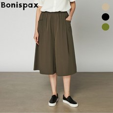 보니스팍스 사이드 포켓 밴딩 7부 와이드 팬츠 XO5PT003M0