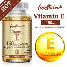 Coolkin 비타민 E 450mg 항산화 노화방지 피부 및 면역체계 영양공급 60/120캡슐, 60정, 1개
