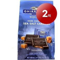 Ghirardelli 기라델리 다크 씨 솔트 카라멜 초콜렛 스퀘어, 362g, 2개