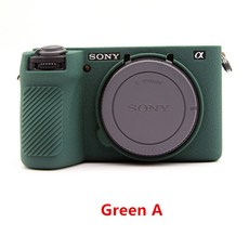 Eazedream 소니 A6700 ILCE-6700용 질감 있는 고무 실리콘 케이스 바디 커버 보호기, 06 Green A, 1개