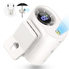 LifeSync 집게 휴대용 선풍기 클립형 무선 저소음 바람조절 야간 조명 스트랩 포함, 화이트, G80