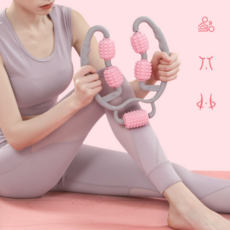 바디롤링 마사지기 목 어깨 종아리 전신, 핑크, 1개