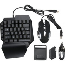 한 손 RGB 기계식 게이밍 키보드 마우스 컨버터 및 스탠드가 포함된 35 키 휴대용 미니 키패드iOS Android용 USB 유선 게임 컨트롤러, 한손 키보드