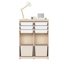 한샘 샘키즈 1단 미니박스 수납책장 870 뉴트럴베이지, (몸통)라이트메이플/(박스)하프베이지(B)