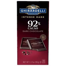 GHIRARDELLI CHOCOLATE COMPANY 인텐스 다크 초콜릿 바 92% 카카오 3.17oz 12팩, 100g, 12개