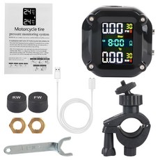 오토바이 센서 TPMS 테스트 타이어 압력 모니터링 시스템 2 다채로운 디스플레이 테스터 액세서리 0 6 6Bar, 1개