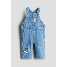 H&M 프린트 데님 오버롤 팬츠 블루/톰과 제리 1265661002