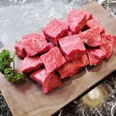 1++ (9) 암소 한우 찹스테이크 소고기 투뿔 카레 짜장 큐브 냉장 [원산지:국산], 1개, 1kg