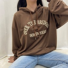 다정다감 오버핏 루즈핏 앞판자수 썸웨어후드티