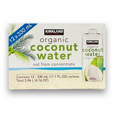 코스트코 커클랜드 시그니처 유기농 코코넛워터 330ML X 12개입 코스트코 쥬스 음료, 12개