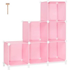 큐브 수납 6 큐빅 옷장 수납 선반 수납 선반 큐브 수납 선반 DIY 책장 책장 플라스틱 큐브 선반 옷 수납 수납 선반 선반 침실 거실 사무실 핑크 (Pink), Pink