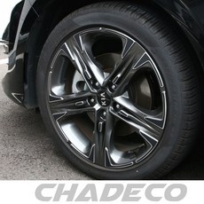 CHADECO 기아 신형 K5 DL3 휠스티커 휠랩핑 마스크 데칼 튜닝 스티커 용품, 색상옵션1.유광블랙, 1개