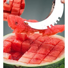 수박 커팅기 슬라이서 절단기 화채 커터 깍뚝썰기 수박칼 야채 자르기 도구, 스테인리스 수박을 1조각으로 자른다, 1개