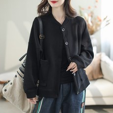 예니브 재킷 여성 봄 가을 모노크롬 캐주얼 루즈 통기성 계절 재킷