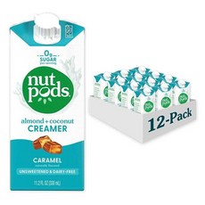 nutpods 캐러멜 커피 크리머 아몬드와 코코넛으로 만든 제로슈가 유제품 케토 Whole30 글루텐 프리 지엠O 비건 무설탕 코셔 4팩, 330ml, 12개