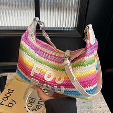 패션 크로스 해변 피크닉 라탄 가방