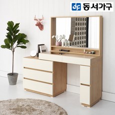 동서가구/착불 아시엘 800 화장대＋거울 DF915000, 서랍 오크_ㄱ자받침대 오크