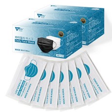 (개별포장) 일회용마스크 블랙/화이트 100매 (50매x2박스) 고급형 MB필터 부직포