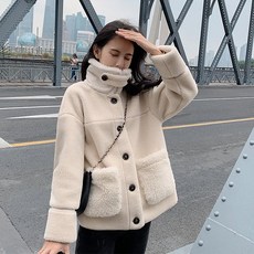 사무실 화사 후리스 모피 올인원 그물 붉은 재킷 여성2020 가을과 겨울 야생 새로운 한국 짧은 작은 양조 위아버드 뽀글이 롱 자켓