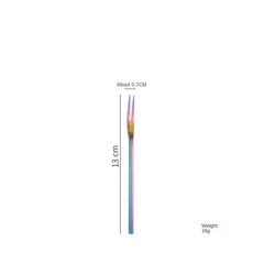 노화하지 않는 과일 포크 느낌 뾰족한 이빨 케이크 디저트 긁기, 1개, 4.13CM color