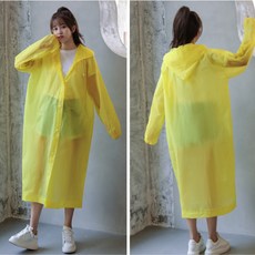 1+1 고급형 일회용우비 레인코트 성인 우의 캠핑 비옷 커플 여성 우비, 2개, 고급형옐로우