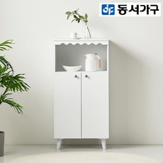 동서가구 토모 600 선반 겸 주방 양문 도어 수납장 DF636007, 화이트 - 700그릇장