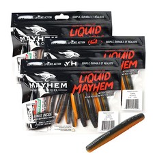 Mayhem Bait Co. Convulsion 7.9cm2.75인치 베이스 낚시용 부드러운 플라스틱 스윔베이트 12개 3팩 네드 리그에 적합 튜브 3개 액체 메이헴 물고기, Crawdad