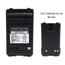 BP 264 7.2V 1500mAh NI MH 배터리 Icom T70 V80 F3001 F4001 F3101 F4101 F3210 F4210 F4210D F3210D F3101D, 단일, 1개, Black