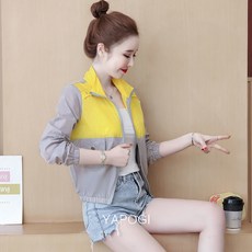 YAPOGI 선 스크린 코트 여름 2022 새로운 야외 자외선 대비 색 얇은 코트 짧은 캐주얼 야구 유행 YAPOGI