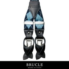 BRUCLE 이태리명품 스타일리시 남성 서스펜더멜빵 TARTAN BLUE - Y36DJTBL